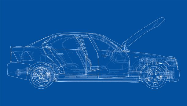 电动汽车与底盘。三维矢量渲染图片下载