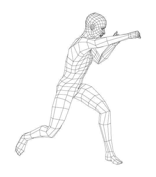 线框拳击的人。向量图片下载