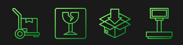 套线纸板箱与交通标志的手图片下载