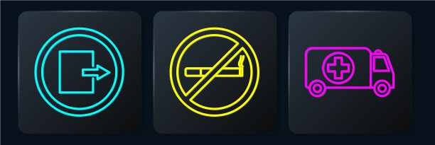 设置消防出口，救护车和急救车图片下载