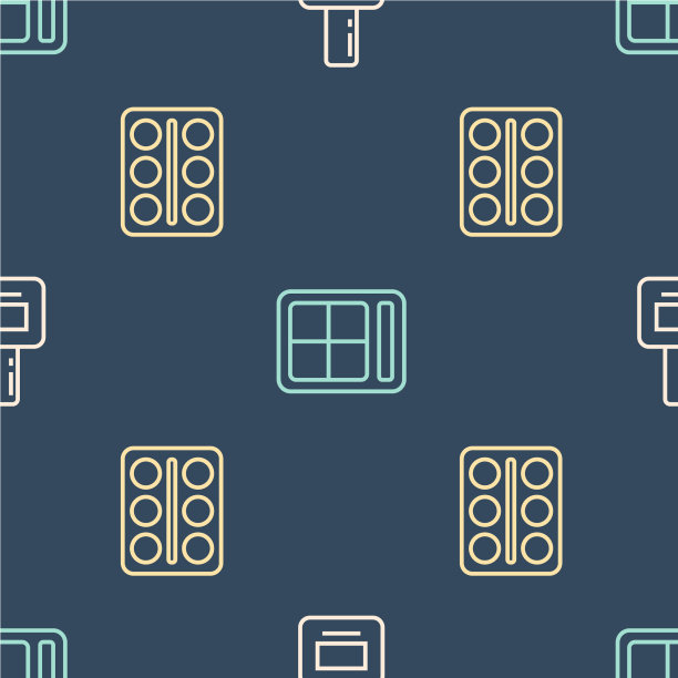 设定线条指甲油瓶子眼影调色板图片下载