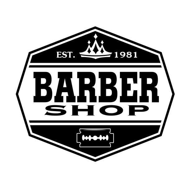 理发店发廊发型师的复古标志图片下载
