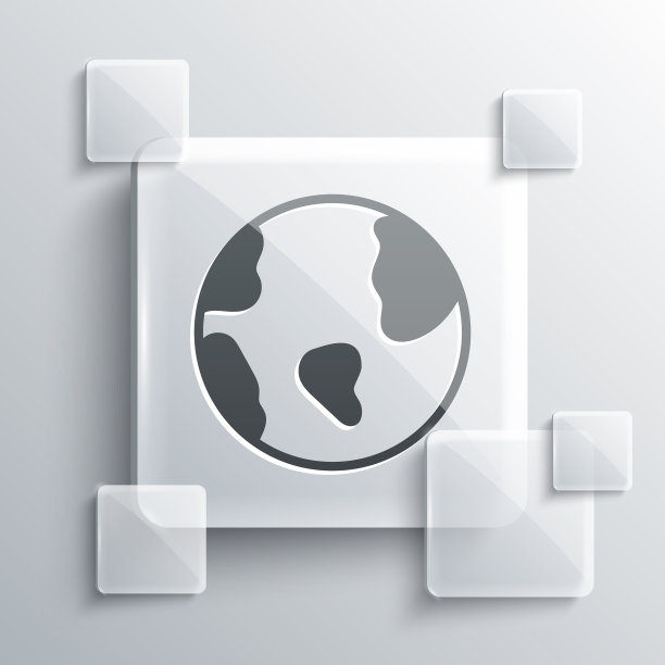 灰色地球地球图标孤立在灰色背景图片下载