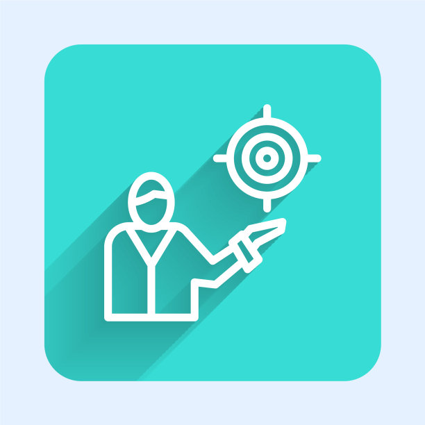 白线营销目标战略概念图标图片下载