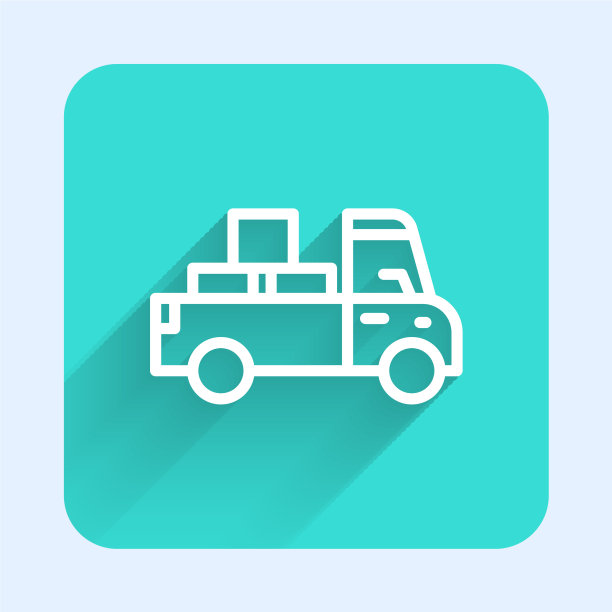 带纸箱的白线货车图片下载