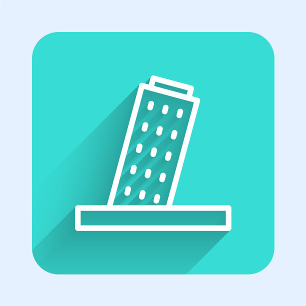 白线斜塔在比萨图标孤立图片下载