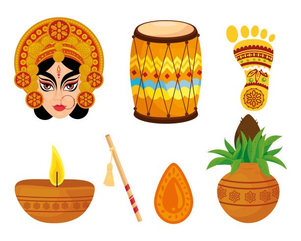 设置图标愉快的navratri庆祝图片下载