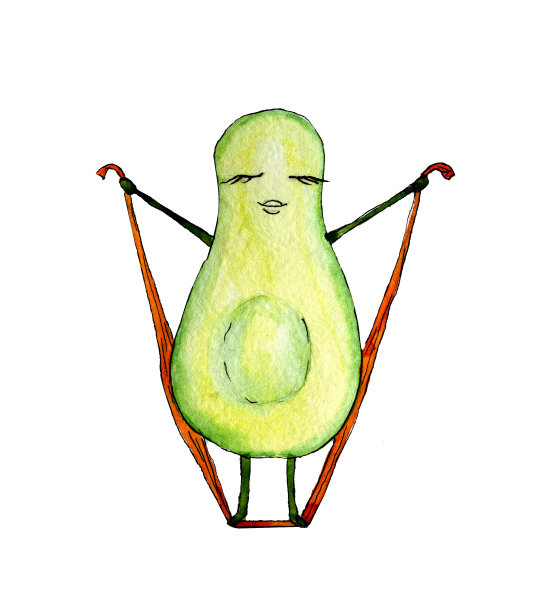 牛油果人物拉橡皮筋剪图片下载