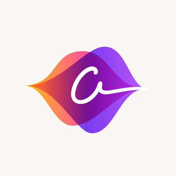 字母C与透明声波标志图片下载