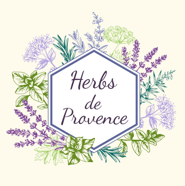 背景为普罗旺斯香料和香草。图片下载