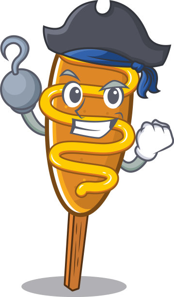 可爱的玉米狗吉祥物设计与一顶帽子图片下载