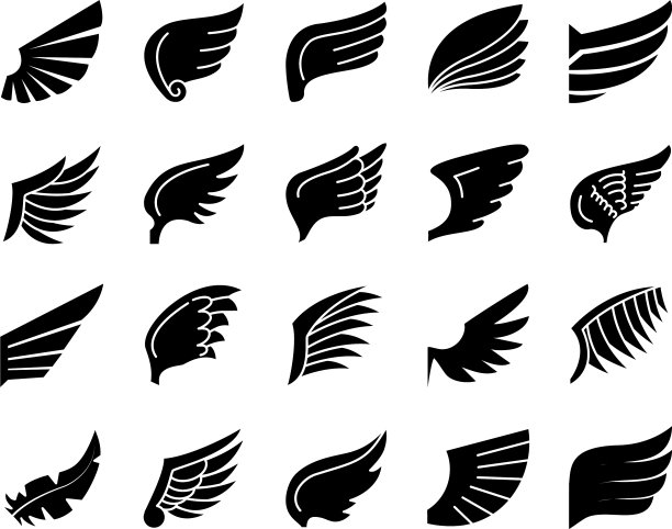图标设置翅膀和部落翅膀剪影图片下载