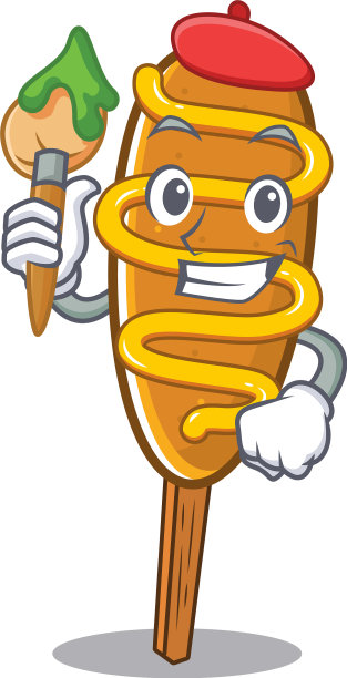 一个可爱的图片玉米狗作为一个艺术家有一个图片下载