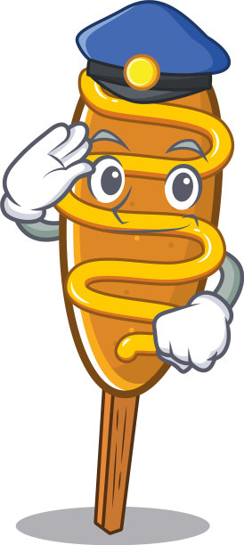 一个男人的玉米狗卡通概念作为一个图片下载