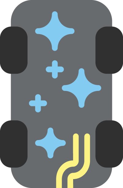 汽车底盘清洗和保护概念，带有压力清洗机矢量彩色图标设计的汽车底部闪亮清洗，白色背景上的德康清洗和细节中心设备，图片下载