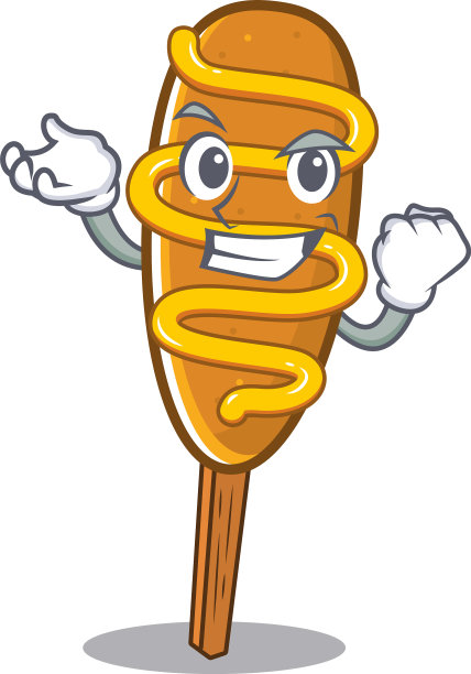 酷自信成功的玉米狗卡通图片下载