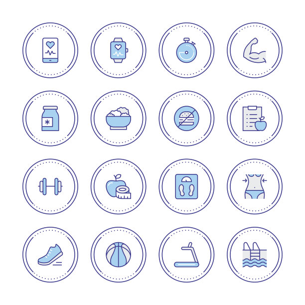 健身和健身房图标图片下载