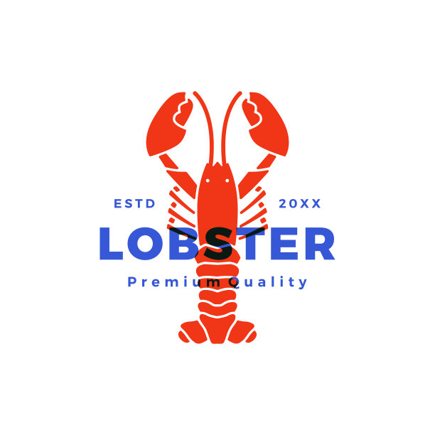 龙虾龙虾鱼海鲜标志图标图片下载
