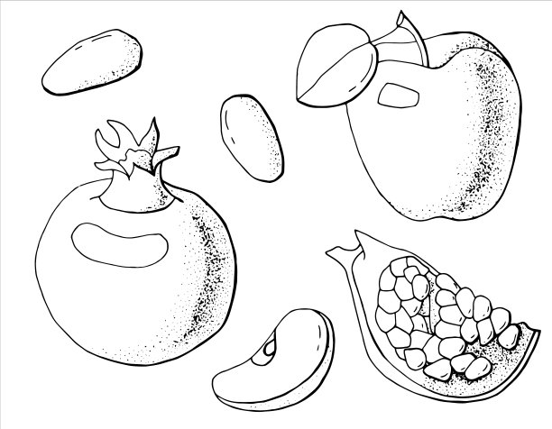 图形水果，苹果，枣，石榴整体图片下载