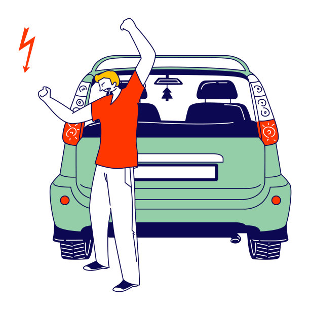 道路上的车祸强调男性的性格图片下载