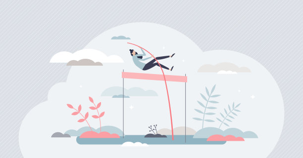 克服障碍，跳过生活中的困难，小人的概念图片下载