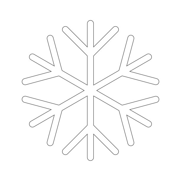 雪花标志图标，矢量插图。平面设计风格图片下载