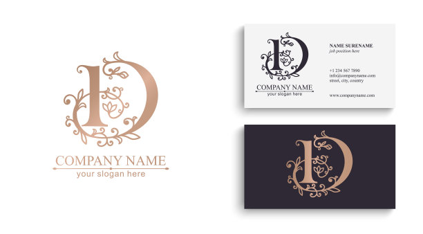 Premium Vector D标志。字母、字母和名片。精英公司的个人标志或标志。矢量设计。图片下载