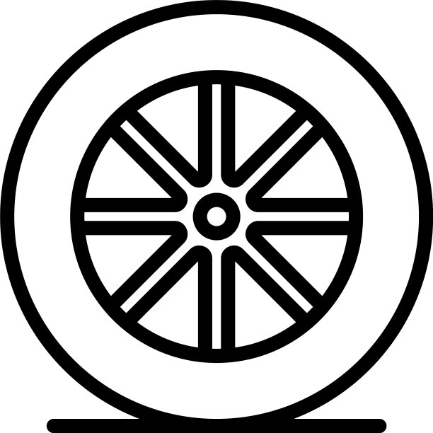 汽车车轮图标轮廓风格图片下载