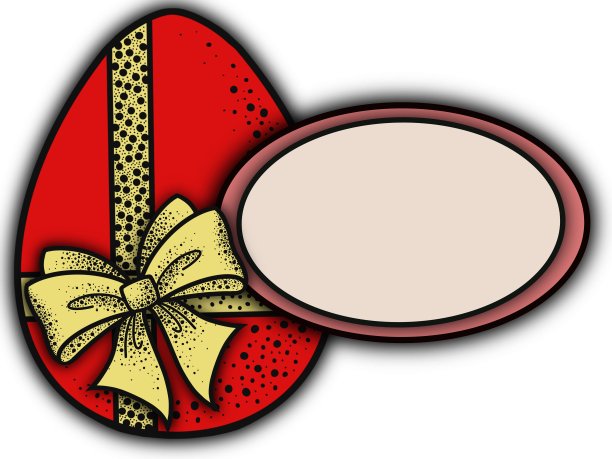 带蝴蝶结的红鸡蛋图片下载