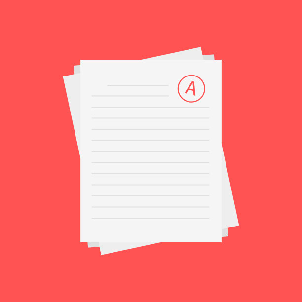 评价体系。把老师的成绩和字母写在纸上。矢量平面插图。图片下载