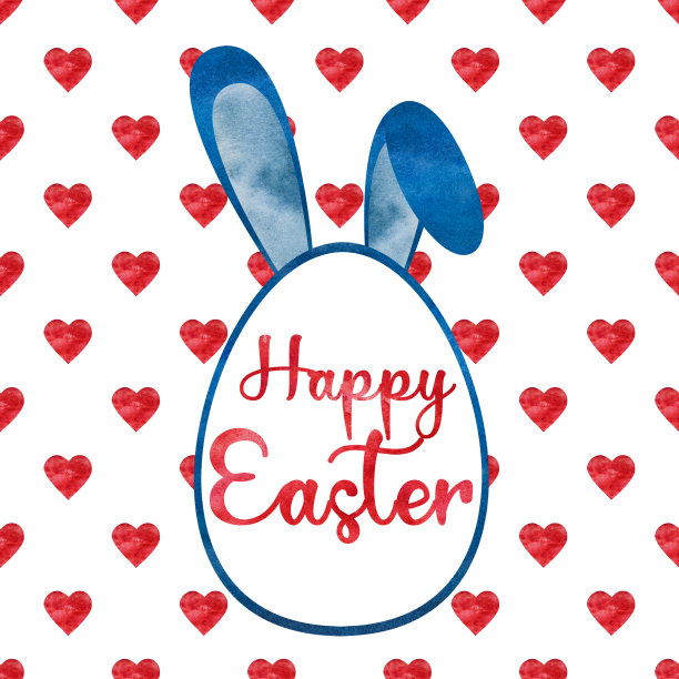 美丽的复活节彩蛋水彩画。特写镜头图片下载