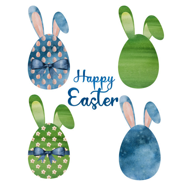 美丽的复活节彩蛋水彩画。特写镜头图片下载