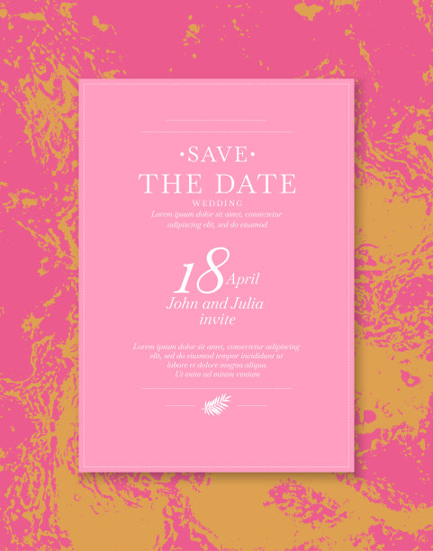 保存日期。婚礼的请柬放置信息和文本的模板。图片下载