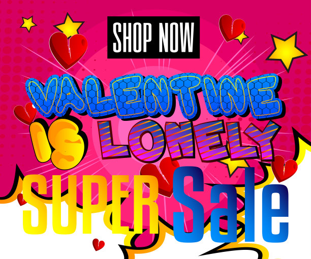 孤独在情人节主题的促销海报模板。图片下载