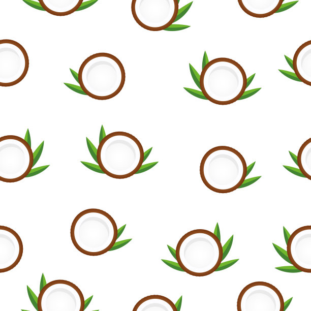 椰子和叶子的无缝图案图片下载