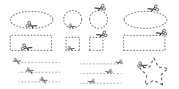 剪刀剪断了一套衣服。向量,孤立。纸剪彩。股票的形象。每股收益10。图片下载