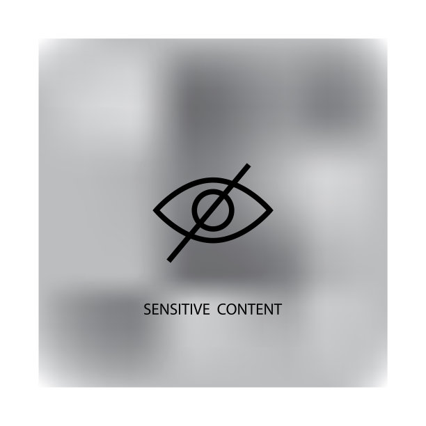 敏感的内容。大纲的象征。社交媒体设计概念。划掉了眼球。矢量插图。股票的形象。每股收益10。图片下载
