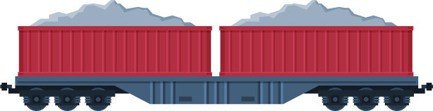 红色的货车载着货物图片下载