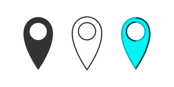 地图指针图标，GPS位置符号，导航指针图标，矢量图图片下载