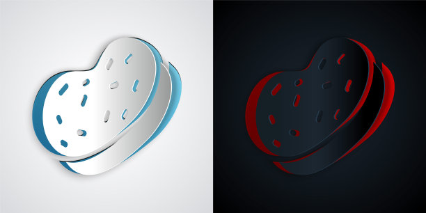 剪纸浴海绵图标孤立在灰色和黑色背景。桑拿海绵。纸艺术风格。向量图片下载