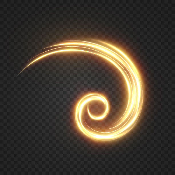 神奇闪闪发光的金色辉光效果图片下载