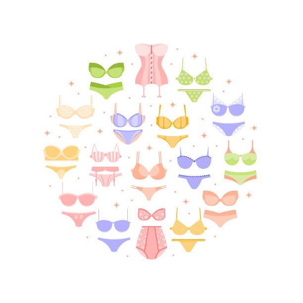 有女性内衣的内衣圈海报图片下载