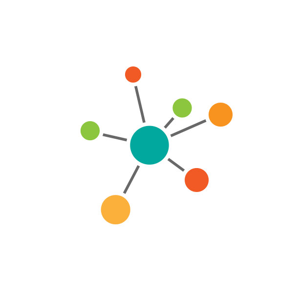 白色背景上的 Hub 网络连接图标。科技公司logo图片下载