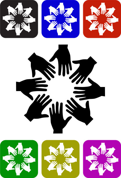 小组工作的手图片下载