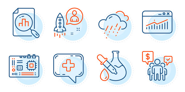 医疗聊天分析图表和雨天天气图片下载