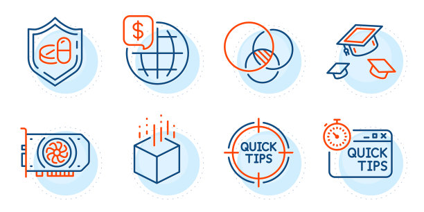 扔帽子，医疗平板电脑和世界金钱图标图片下载