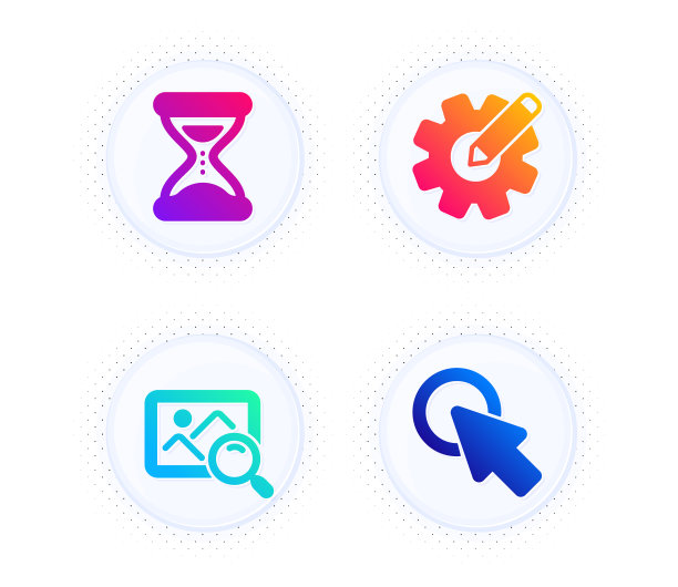 齿轮搜索照片和时间图标设置单击图片下载