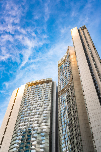 办公楼立面细节-现代建筑格局背景图片下载