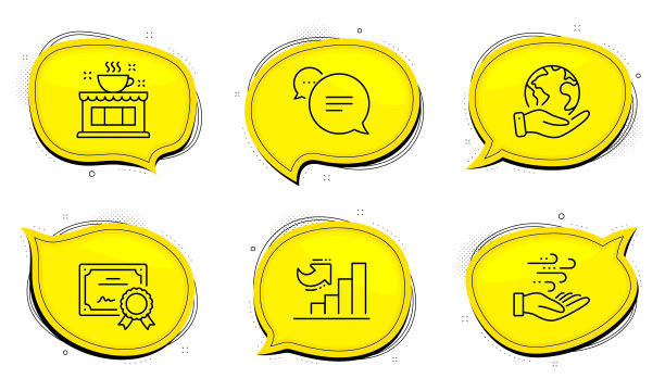 短信生长图表和风能图标图片下载