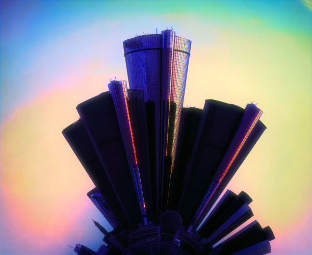 底特律，密歇根-抽象的天际线图片下载